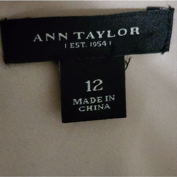 𝅺ANN TAYLOR SLEEVELESS ICING DRESS‎ CREAM/white sequinned beaded FORMAL 12 new - Picture 7 of 8